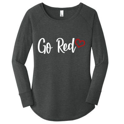 Go Red Heart Health Awareness Logo Women's Perfect Tri Tunic Long Sleeve Shirt