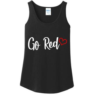 Go Red Heart Health Awareness Logo Ladies Essential Tank