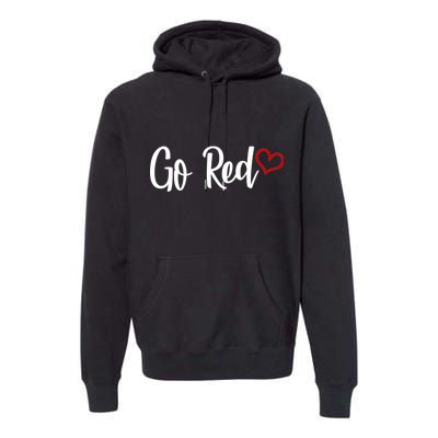 Go Red Heart Health Awareness Logo Premium Hoodie