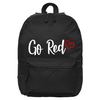 Go Red Heart Health Awareness Logo 16 in Basic Backpack