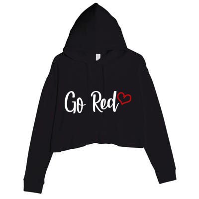 Go Red Heart Health Awareness Logo Crop Fleece Hoodie