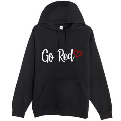 Go Red Heart Health Awareness Logo Premium Pullover Hoodie