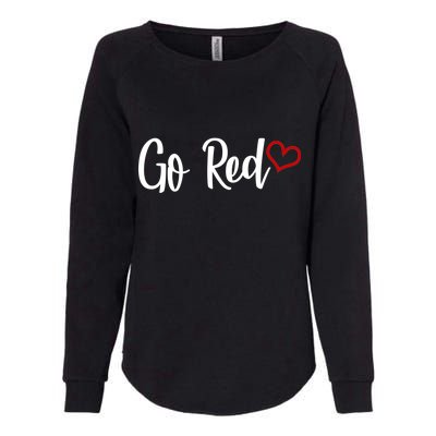 Go Red Heart Health Awareness Logo Womens California Wash Sweatshirt