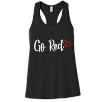 Go Red Heart Health Awareness Logo Women's Racerback Tank