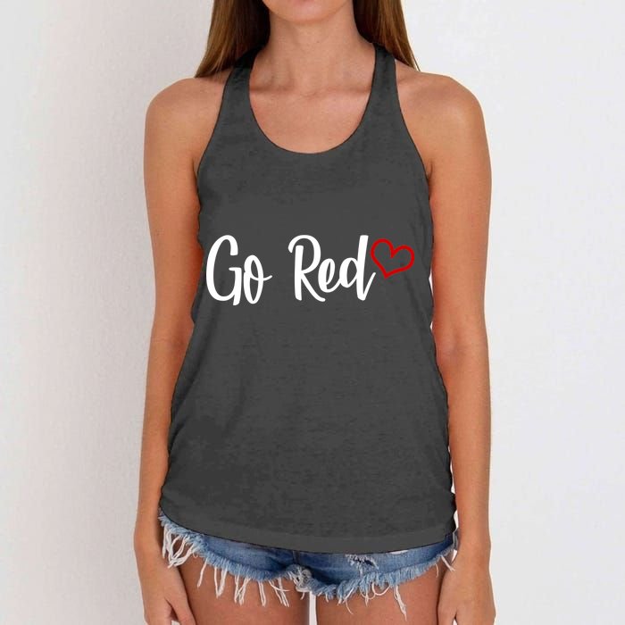 Go Red Heart Health Awareness Logo Women's Knotted Racerback Tank