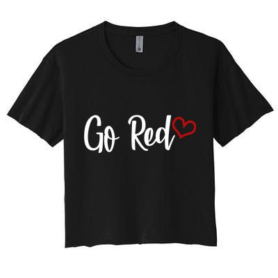 Go Red Heart Health Awareness Logo Women's Crop Top Tee