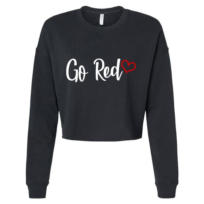 Go Red Heart Health Awareness Logo Cropped Pullover Crew