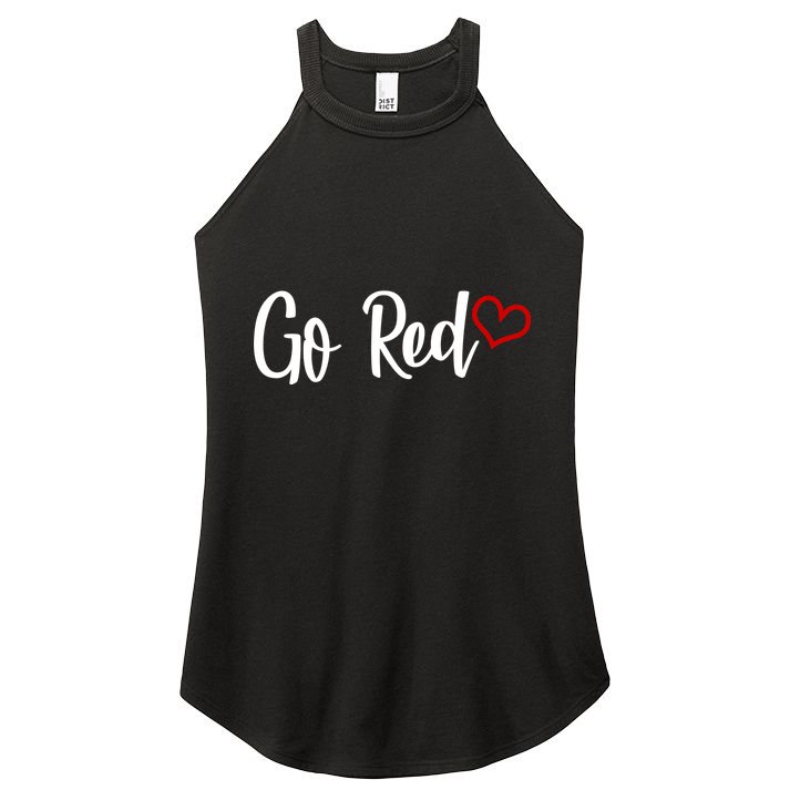 Go Red Heart Health Awareness Logo Women's Perfect Tri Rocker Tank