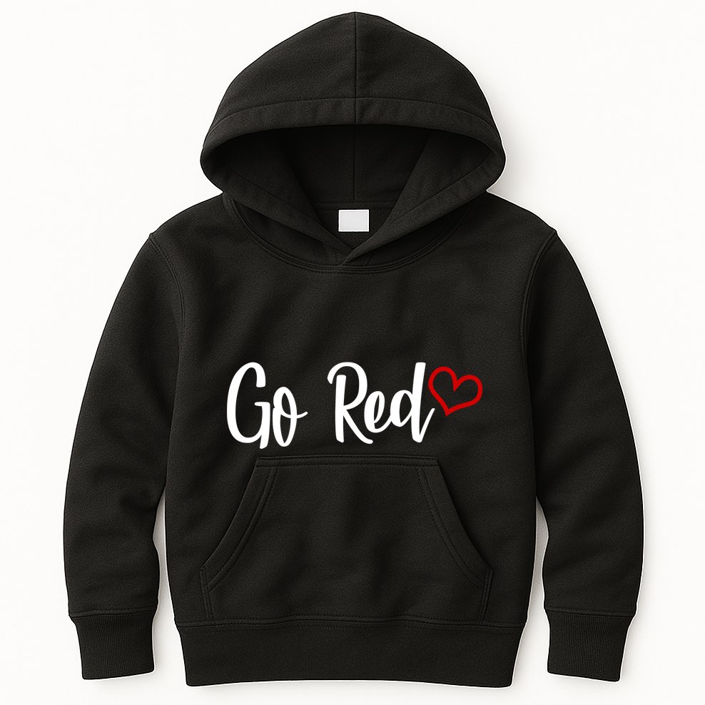 Go Red Heart Health Awareness Logo Kids Hoodie