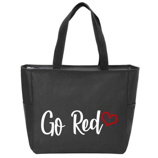 Go Red Heart Health Awareness Logo Zip Tote Bag