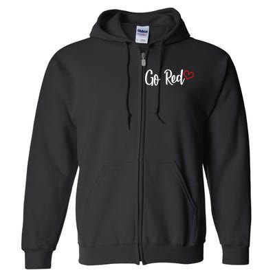 Go Red Heart Health Awareness Logo Full Zip Hoodie