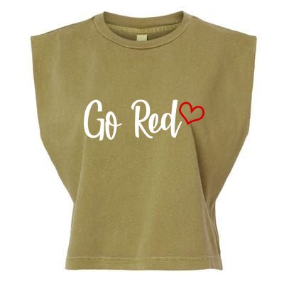 Go Red Heart Health Awareness Logo Garment-Dyed Women's Muscle Tee