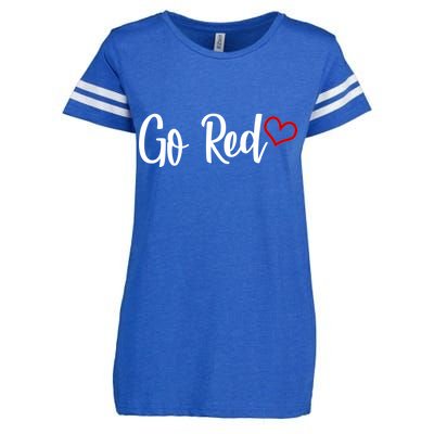 Go Red Heart Health Awareness Logo Enza Ladies Jersey Football T-Shirt