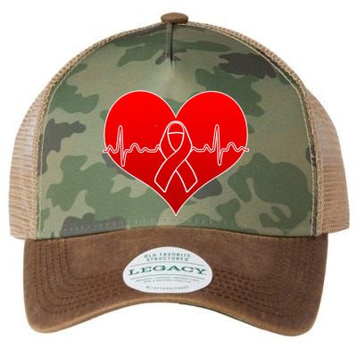 Go Red Heart Health Awareness Pulse Legacy Tie Dye Trucker Hat