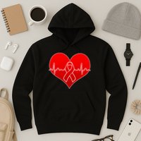Go Red Heart Health Awareness Pulse Hoodie