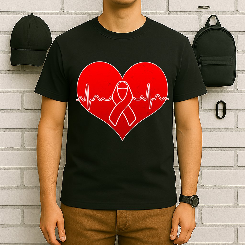 Go Red Heart Health Awareness Pulse T-Shirt