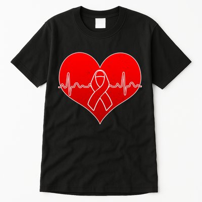 Go Red Heart Health Awareness Pulse Tall T-Shirt