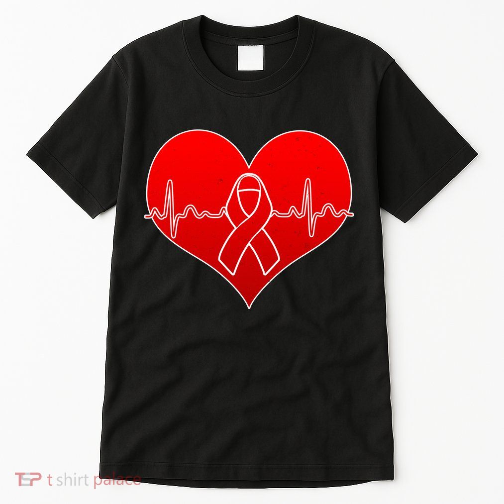 Go Red Heart Health Awareness Pulse Tall T-Shirt