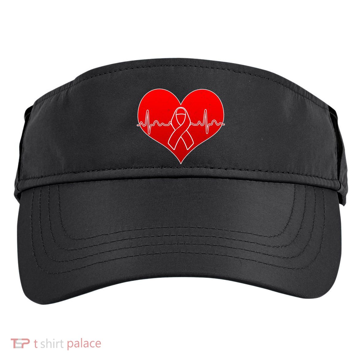 Go Red Heart Health Awareness Pulse Adult Drive Performance Visor