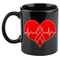 Go Red Heart Health Awareness Pulse 11oz C Handle Ceramic Mug