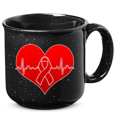 Go Red Heart Health Awareness Pulse 15oz Campfire Ceramic Mug