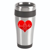 Go Red Heart Health Awareness Pulse 16oz Travel Tumbler