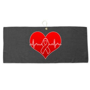 Go Red Heart Health Awareness Pulse Large Microfiber Waffle Golf Towel