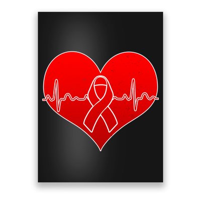 Go Red Heart Health Awareness Pulse Poster