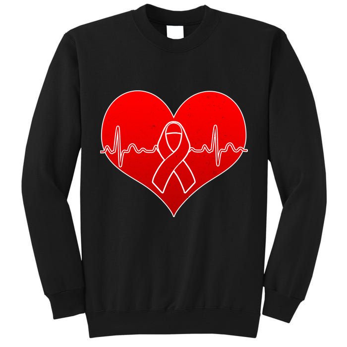 Go Red Heart Health Awareness Pulse Tall Sweatshirt