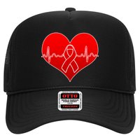 Go Red Heart Health Awareness Pulse Trucker Hat