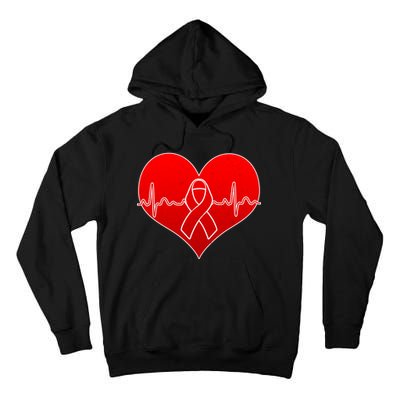 Go Red Heart Health Awareness Pulse Tall Hoodie