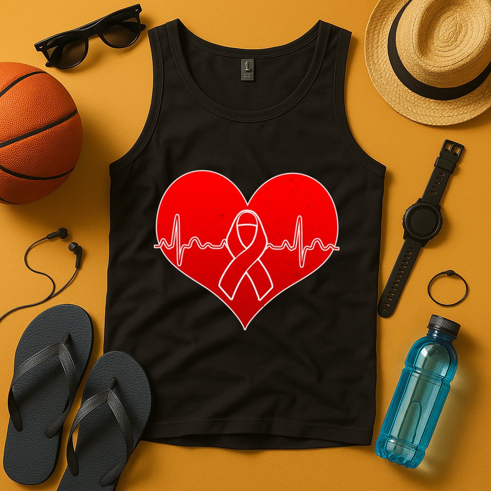 Go Red Heart Health Awareness Pulse Tank Top