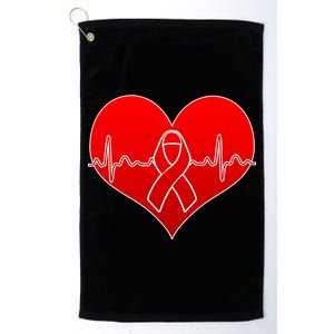 Go Red Heart Health Awareness Pulse Platinum Collection Golf Towel