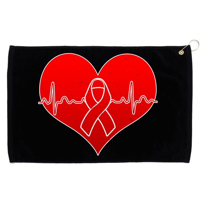 Go Red Heart Health Awareness Pulse Grommeted Golf Towel