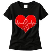 Go Red Heart Health Awareness Pulse Womens T-Shirt