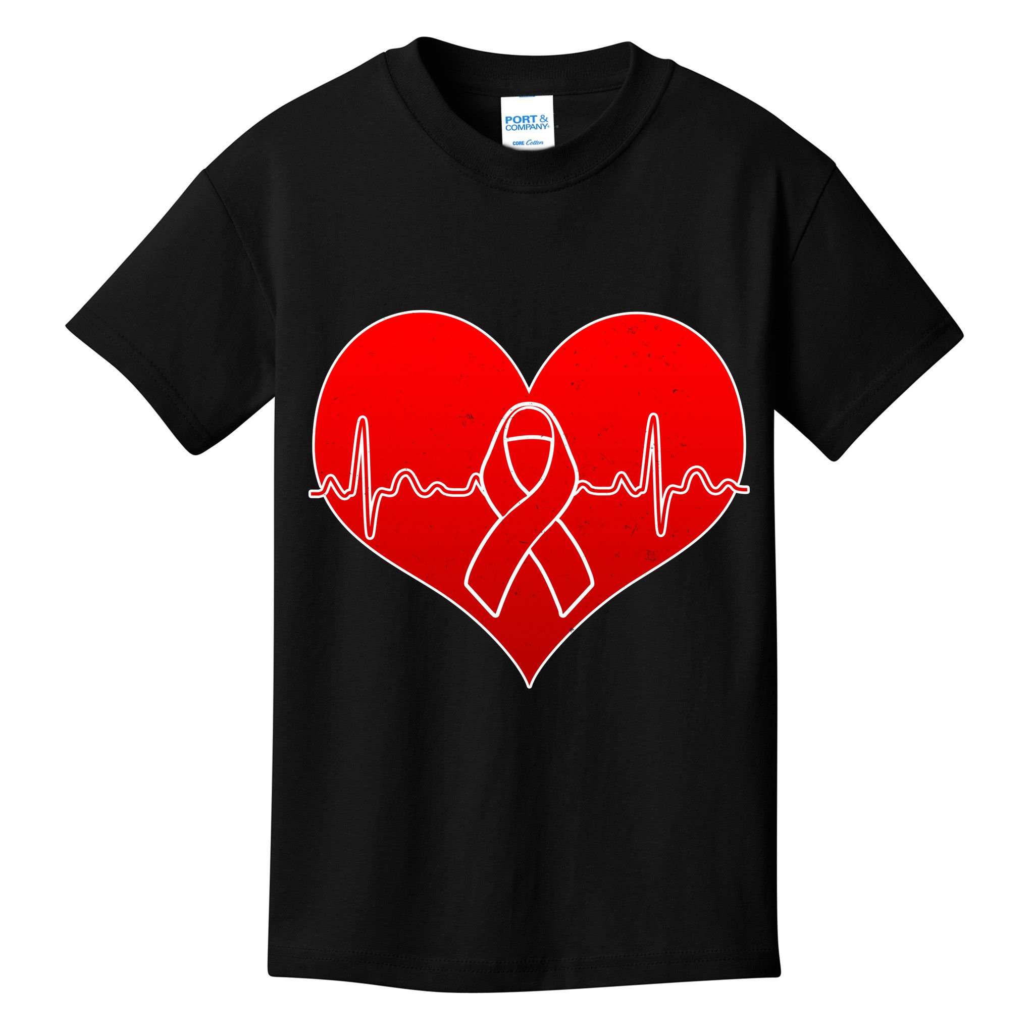 Go Red Heart Health Awareness Pulse Kids T-Shirt