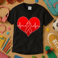 Go Red Heart Health Awareness Pulse Kids T-Shirt