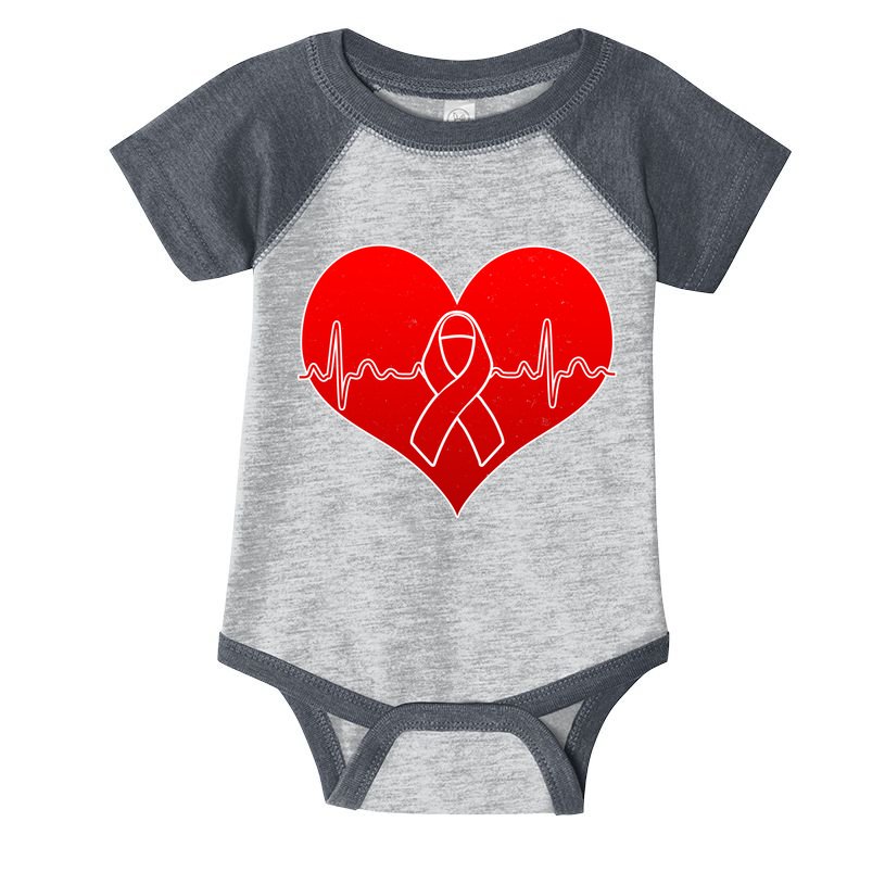 Go Red Heart Health Awareness Pulse Infant Baby Jersey Bodysuit