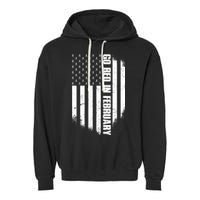 Go Red In February Heart Disease Awareness Flag Garment-Dyed Fleece Hoodie