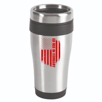 Go Red In February Heart Disease Awareness Flag 16oz Travel Tumbler