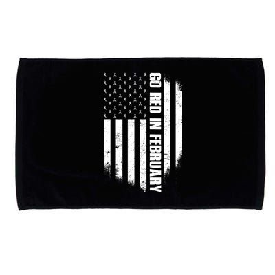 Go Red In February Heart Disease Awareness Flag Microfiber Hand Towel