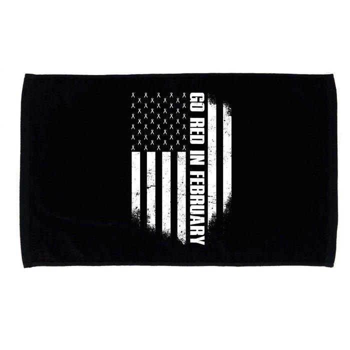 Go Red In February Heart Disease Awareness Flag Microfiber Hand Towel