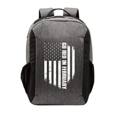 Go Red In February Heart Disease Awareness Flag Vector Backpack