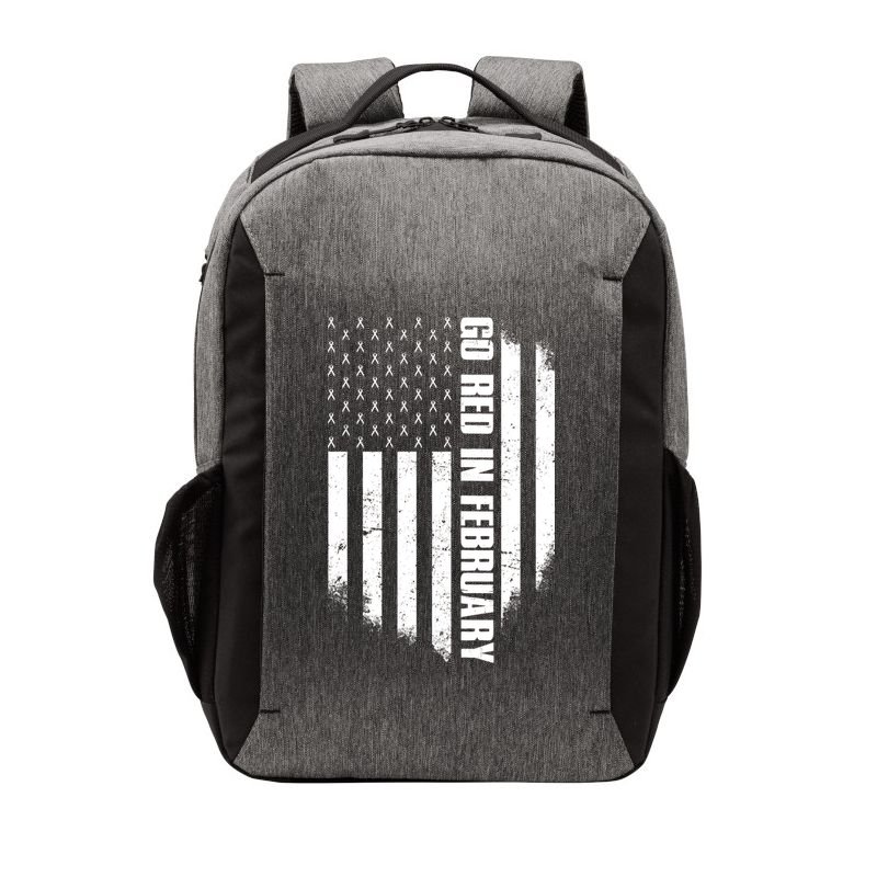 Go Red In February Heart Disease Awareness Flag Vector Backpack
