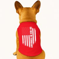 Go Red In February Heart Disease Awareness Flag Doggie Tank