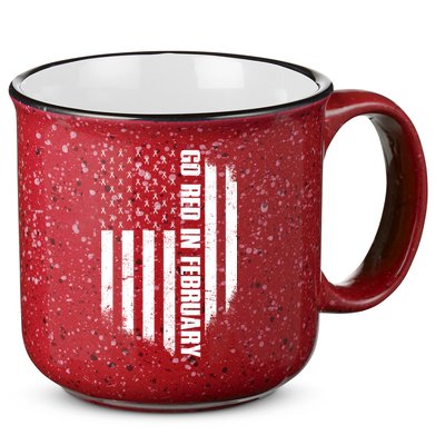 Go Red In February Heart Disease Awareness Flag 15oz Campfire Ceramic Mug
