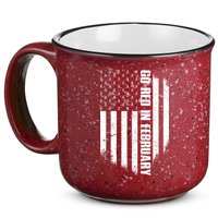 Go Red In February Heart Disease Awareness Flag 15oz Campfire Ceramic Mug
