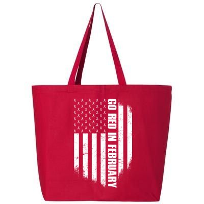 Go Red In February Heart Disease Awareness Flag 25L Jumbo Tote
