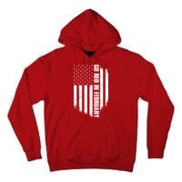 Go Red In February Heart Disease Awareness Flag Tall Hoodie
