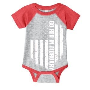 Go Red In February Heart Disease Awareness Flag Infant Baby Jersey Bodysuit